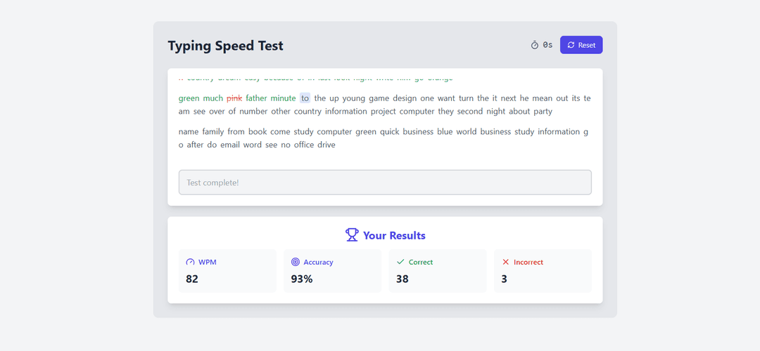 Typing Speed Test